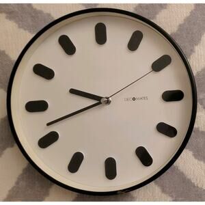 DecoMates Modern Wall Clock Black And White